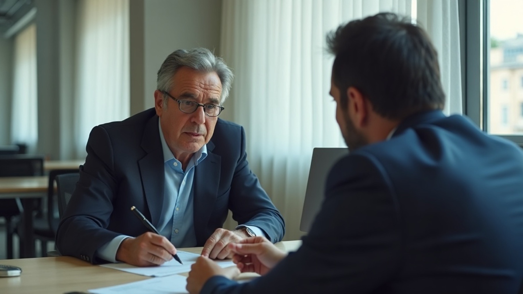 Dos socios de una empresa frente a una decisión importante